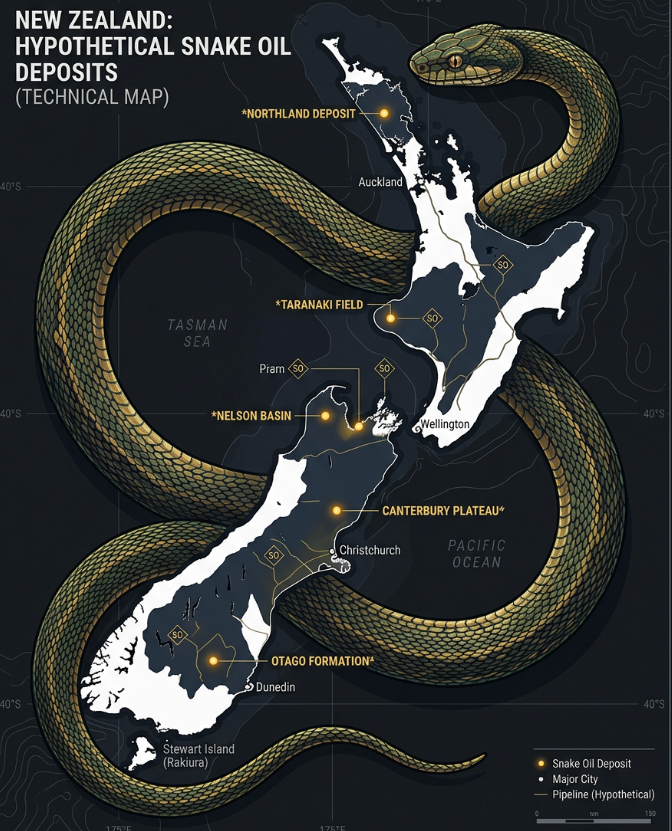 NZ Snake Oil Deposit Map